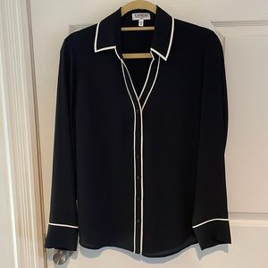 Black slim portofino shirt from express
